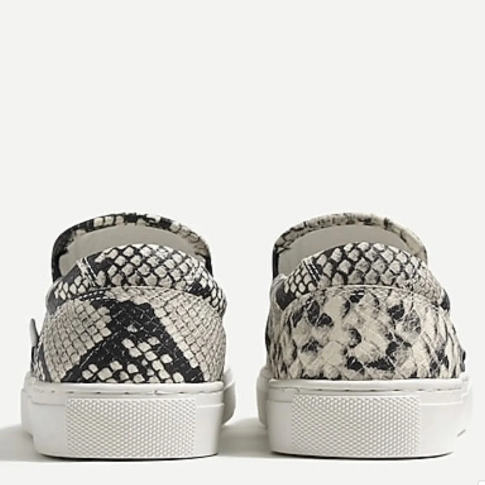 J. CREW FACTORY Road Trip Snakeskin Embossed Slip-on Sneakers‎